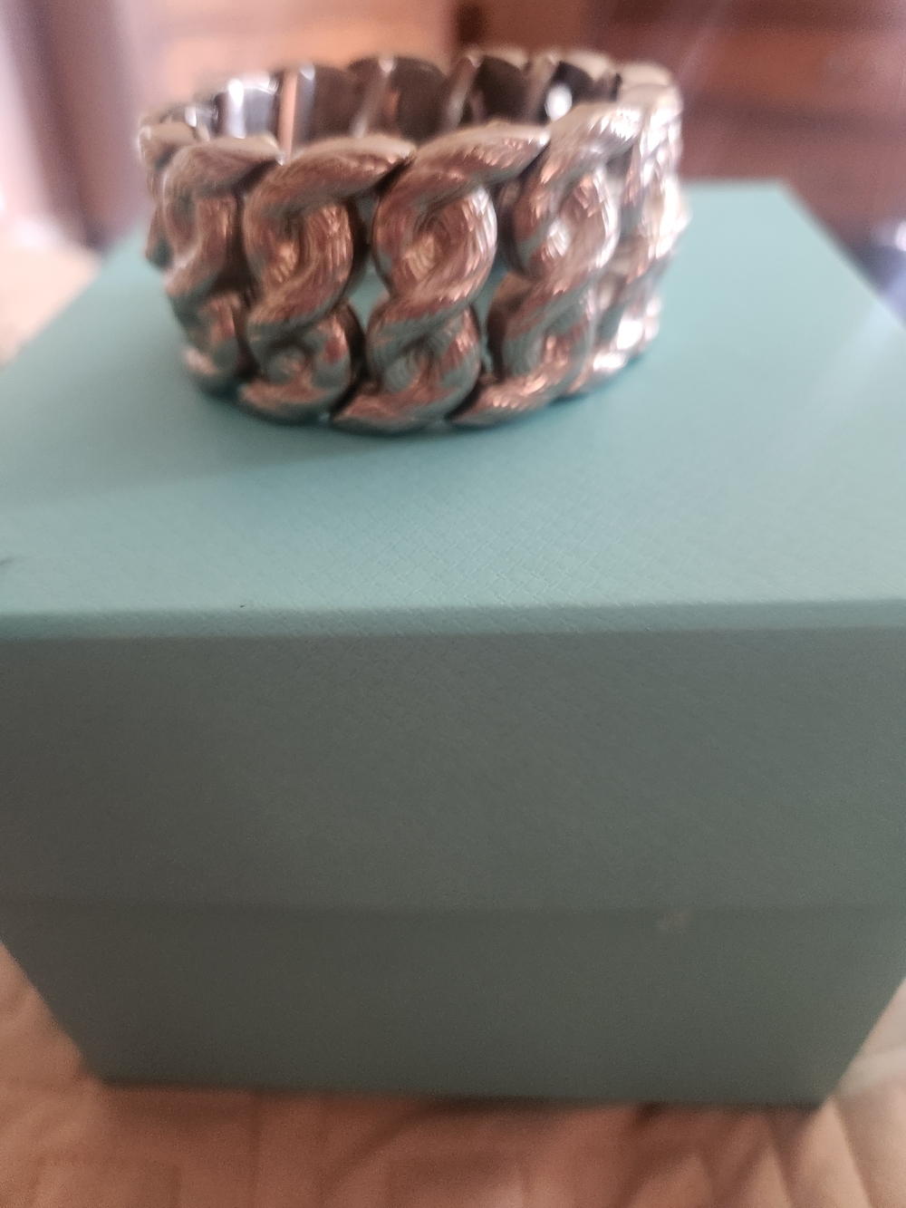 Source Unknown Silver-Tone Linked Stretch Bracelet